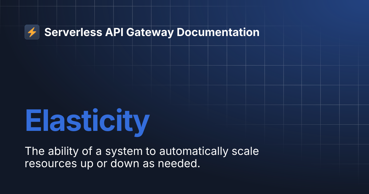 Elasticity | Serverless API Gateway Documentation