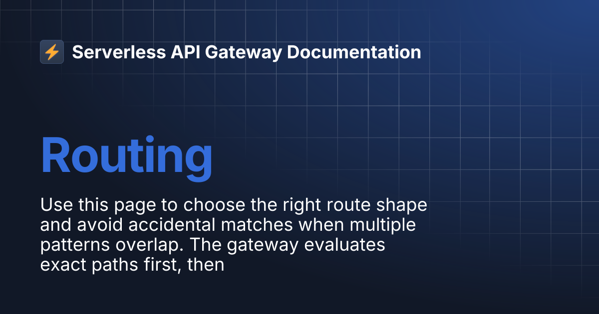 Routing | Serverless API Gateway Documentation