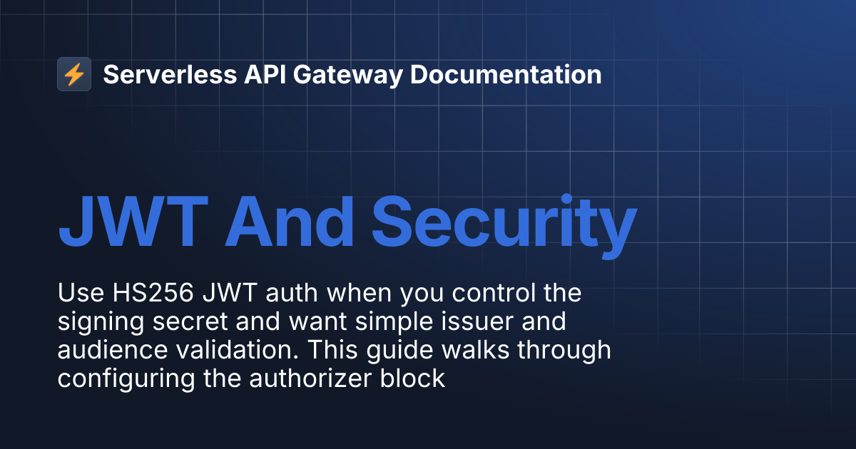 JWT And Security | Serverless API Gateway Documentation