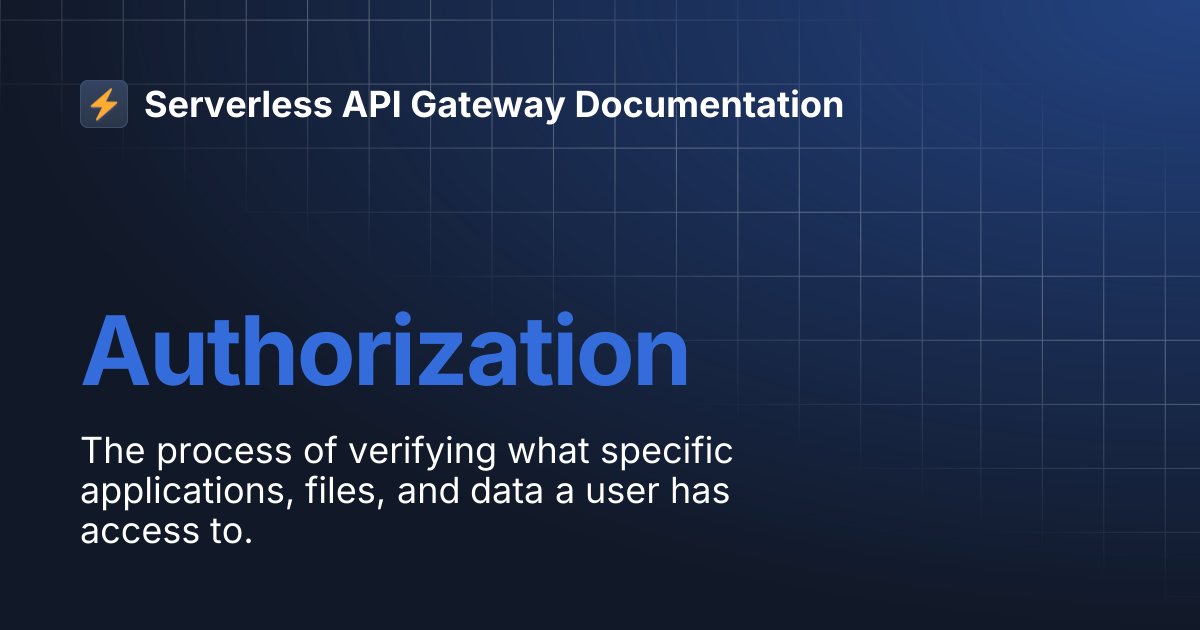 Authorization | Serverless API Gateway Documentation